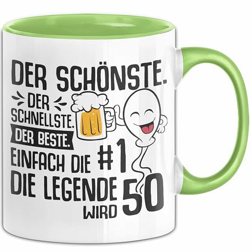 50. Geburtstag Tasse Geschenk Der Schönste Der Schnellste Spermium 50Er Geburtstag Mann Vater Papa (Grün)