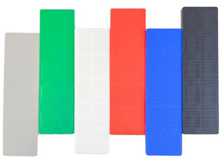 Evoges Lot de 200 cales plates en plastique durable pour vitrage - 28 mm x 100 mm - 1 à 6 mm - Pour bricolage, aménagement de l'habitat, installations de fenêtres et de portes