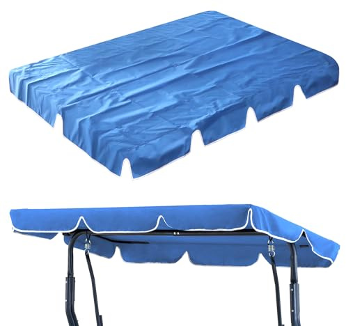 CPROSP Ersatzdach für Hollywoodschaukel (180 x 110 cm / 210 x 145 cm): Hochwertiges Sonnendach mit 2 Tunnelschlaufen, 100% 600D Oxford-Stoff, Gartenschaukel Bezug Wasserdicht und UV-Schutz Marineblau