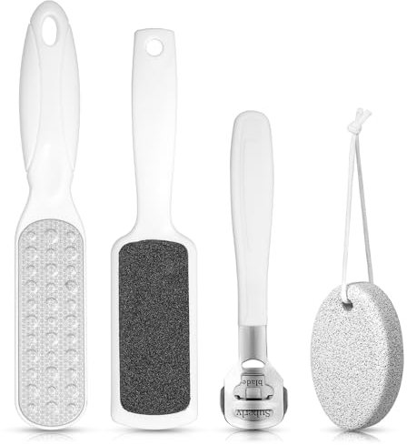 4 Stück Hornhautfeile Fuss, Bimsstein Fußpflege, Fußraspel, Fußfeile, Bambus Hornhautentferner, Fusspflege Set, Hornhautraspel, für Fußfeile Zum Entfernen Von Toter Haut