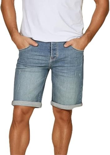 riverso RIVTom Pantalones vaqueros cortos para hombre, corte regular, algodón, bermudas, negro, gris y azul, w30, w31, w32, w33, w34, w36, w38, w40, w42