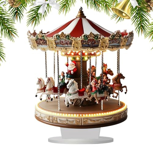 Jingmiger Decoración de Navidad, pueblo navideño, acrílico 2D, decoración de mesa para interiores