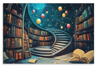 Bookshelf Pittura Ad Olio Dipinto A Mano Su Tela,Quadri Astratti Variopinto Fondo Colorato,Decorazione Della Parete Di Arte Professionale Di Grandi Dimensioni Per 20x30inch(50x75cm)