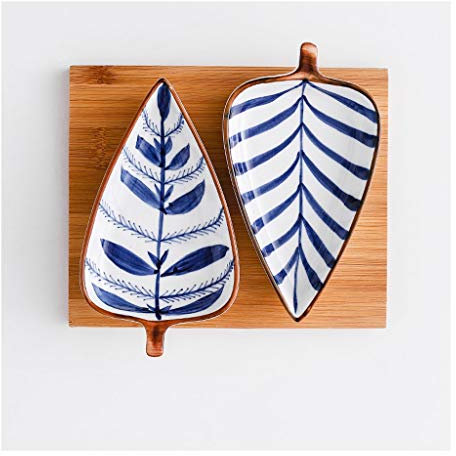 Piatti per antipasti Piatto per Snack in Ceramica Piatto di Forma strana Set per Immersione Piatto per Snack Piccolo Piatto per Biscotti alla Frutta secca con Vassoio Piatto con Motivo Dipinto a Mano