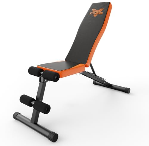 Dskeuzeew Weight Bench, 660 LB Stable Workout Bench, 8 Backrest Adjustments, Adjustable Strength Training Bench for Full Body Workout with Fast Folding