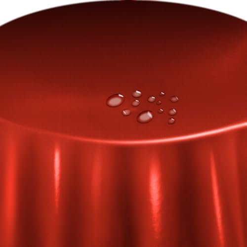 Lacktischdecke Tischdecke Wachstuch Wachstischdecke Rund Oval Größe und Farbe wählbar Rot Rund 90 cm abwaschbare Gartentischdecke
