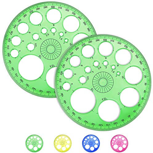 AFASOES 2 Pcs Transportador de 360 Grados Transportador Circular Transportador Redondo Transportador Completo PlásticoTransportador de Angulos Transparente para Dibujar Escolar, Color al Azar