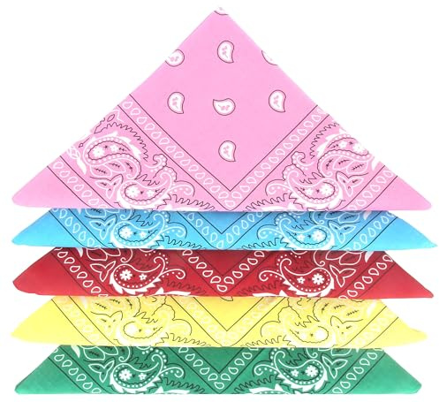 ...KARL LOVEN Bandane 100% cotone per donna uomo Bambini fazzoletto da collo bandana originale motivo paisley copricapo sciarpa per capelli collo polso testa cravatta motociclista