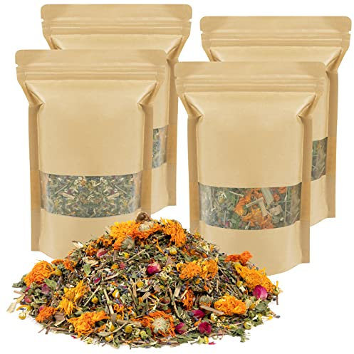 400 ml Hühner-Nistkräuter – Natürlicher Nistkasten Futterkräuter in 6 getrockneten Blumen & Kräutern zum Auffrischen von Einstreu Hühnerstall schaffen komfortable Umgebung