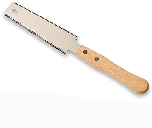 Sierra de mano pequeña con corte de hoja de doble filo, sierra de mano japonesa Ryoba de 6 pulgadas para carpintería, corte de tuberías de PVC, proyecto de bricolaje