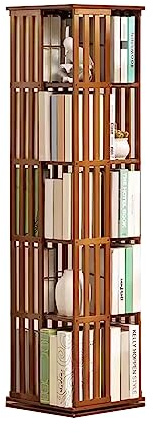 RAAMAE Estanteria Giratoria 360 Libros Hecho de Material de Bambú Estantería de Gran Capacidad de Carga for Dormitorio for Sala de Estar Sala, Color Madera/Marrón (Color : Brown)