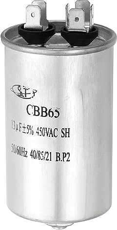 PATIKIL 13uF 13MDF 450VAC Ventilador Arranque Condensador, CBB65 Circular Funcionamiento Condensador con Tornillos para Aire Acondicionador Lavadora Frío Calor Bomba Condensador