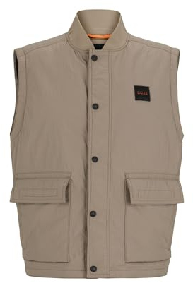 BOSS Mens Ocomo1-W Logo-Badge Gilet with a Water-Repellent Finish
