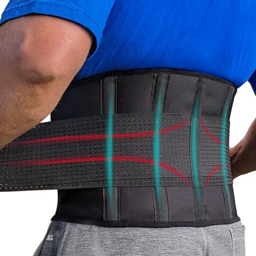 Plus Size Back Brace for Lower Back Pain Relief – Adjustable Lumbar Support Belt for Women & Men, Lower Back Support for Herniated Disc, Sciatica & Heavy Lifting, Workout Back Support Brace, Size 5XL