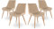 Mc Haus ENA Desert x4 - Pack de 4 sillas de Comedor, diseño nórdico y Vintage con Asiento Acolchado y Respaldo ergonómico, Color Beige Claro