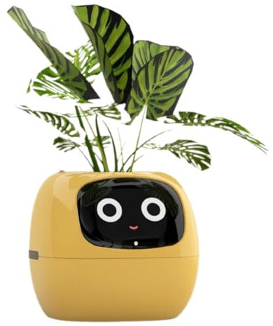 Oladfiop Ivy Smart Planter,USB Rechargeable Indoor Small Flower Pot for Indoor Decoration Make Raising Plant Easy and Fun Yellow