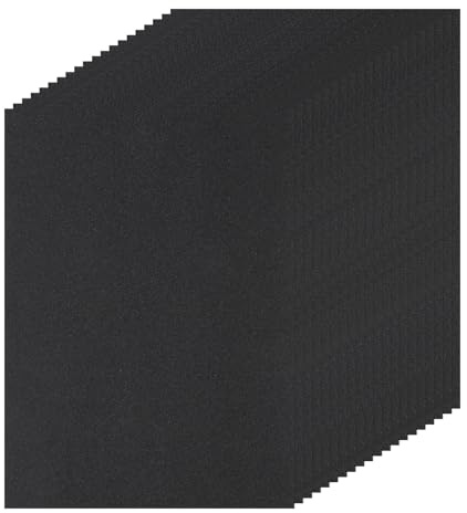 DMiotech 20 Pack Sanded Pastel Papers, 11 x 8 Inch, Black, 160GSM Art Cardstock Papers for Artists, Crayons, Charcoal, DIY Crafts