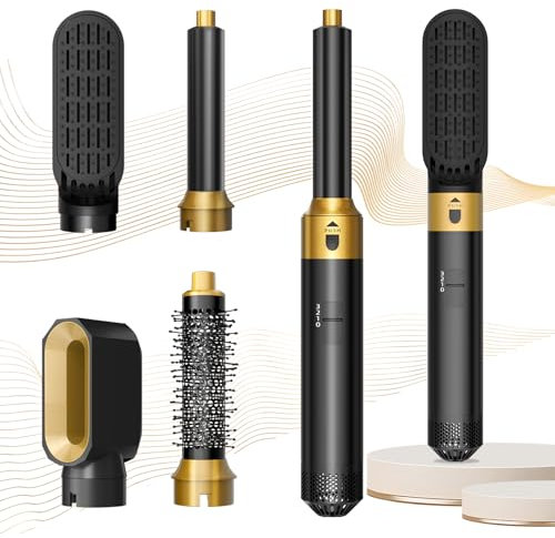 Swetfela Hair Styler Set, Airstyler 5 In 1 Mit Rundbürstenföhn Haarstyler Warmluftbürste Thermal Brush Airflow Lockenstab Automatisch, Volumen Föhnbürste,Für Glätten, Trocknen, Volumen, Locken