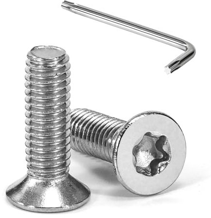 Tunejoy Vis à Tête Fraisée Torx M6 x 20 mm Vis à Six Pans Creux en Acier Inoxydable A2 V2A à Tête Fraisée Métaux avec Clé T30 Filetage Complet 20 Pièces