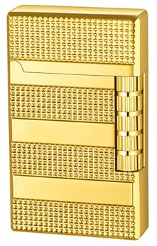 Butan flinttändare i vintagestil, vindtät ficklampa, ljus tändare gåva (guld)
