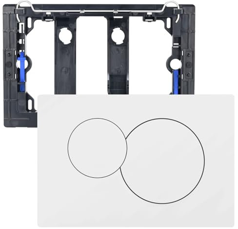 Yinnhom Plaque de commande WC avec kit de levier de chasse et cadre de montage, plaque de commande WC compatible avec élément mural Geberit Sigma avec boîte à bobine Geberit Sigma01 UP300, UP320