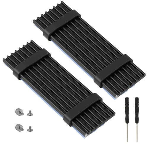 2 Piezas Disipador SSD M2, M.2 Disipador de Calor, Disipador de Calor M.2 para SSD 2280, Solución de Refrigeración en Aluminio para PC, Incluye Almohadilla Térmica