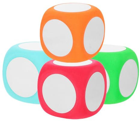 FOYTOKI 4 Dadi di Schiuma Cancellabili a Secco per Attività Matematiche in Classe, Cubi Vuoti da 6 Cm per Apprendimento Interattivo e Giochi Didattici Stem per Ragazzo Ragazza