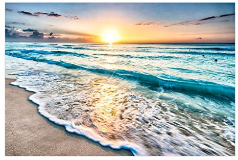 Bilderwelten Fensterfolie Sichtschutz Sonnenuntergang am Strand Fensterbild 36 x 54cm