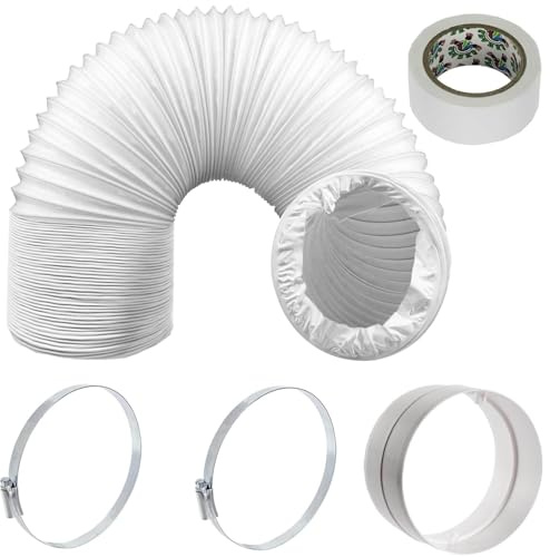 SPARES2GO Air Con Hose Flexible Pipe Vent Extension Kit for Portable AC Air Conditioners (3m x 5 125mm)