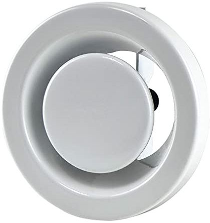 Steinberg14 vit Ø 80 mm frånluft tallriksventil Anemostat stål runda ventilationsventiler med klämfjädrar