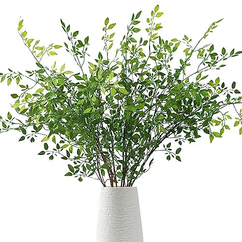 Dremisland 2 Piezas Planta Artificial 110CM Nandina Faux Ramas Plantas Decoración Interior y Exterior para Habitacion Hogar Jardin Boda Relleno de Jarrón