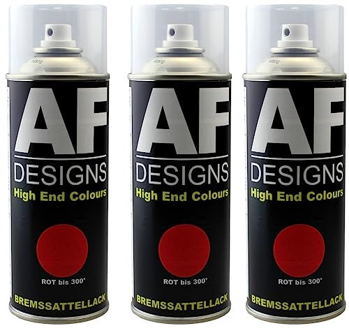 Alex Flittner Designs Vernice per pinza freno rosso, resistente al calore a 300°, 3 x 400 ml, spray