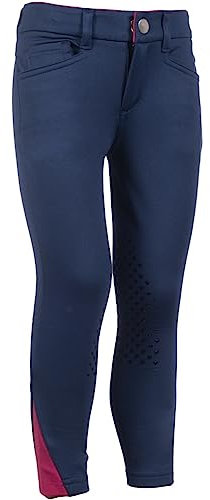 RL24 - Kinder Reithose Comfy von HKM | Reitleggins in dunkelblau | mit Silikon Kniebesatz & Zwei Fronttaschen | Kinder Reitbekleidung in Größe 104/110