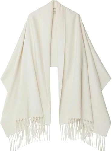 PFLife 80''*27'' Écharpe en Cachemire pour Femmes Écharpe Cadeau pour Femmes Châle en Cachemire Douce et Chaude Enveloppée en Hiver (A-Blanc)