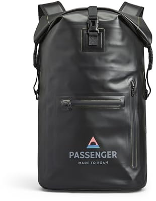 Passenger Recycled, Water-Resistant Dry Bag Backpack - Tide, 25L | Unisex, Black