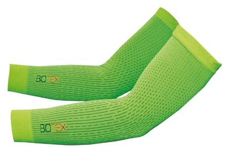 BIOTEX Manicotti Light Super Leggeri, Isolamento Termico e Traspirabilità per Braccia, Ideali per Sport Outdoor, Verde fluo, Taglia II
