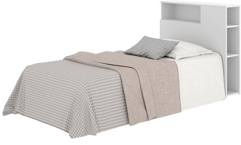 DEKIT GRUPO RIMOBEL TEN - Cabecero con estantes para cama de 90 - BLANCO - 96 x 23,4 x 99