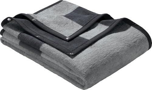 Erwin Müller Wohndecke/Wohnmantel Massa 2er-Pack Baumwollmischung hellgrau/grau Größe 150x200 cm