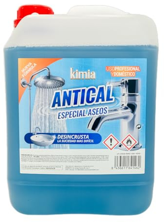 KIMIA - Antical Especial Aseos y Baños 5L | Desincrustante Profesional y Doméstico | Elimina la Suciedad más Difícil Causada por la Acumulación de Cal | Limpieza Ultraeficaz | Fórmula Concentrada
