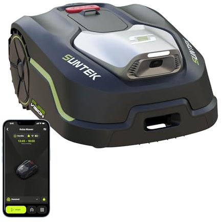 SUNTEK Mähroboter ohne begrenzungskabel AI Vision-Kamera, Rasenmäher Roboter, Max 600 m², Genaue Hindernisvermeidung, IPX5-Wasserschutz, APP Bedienbar