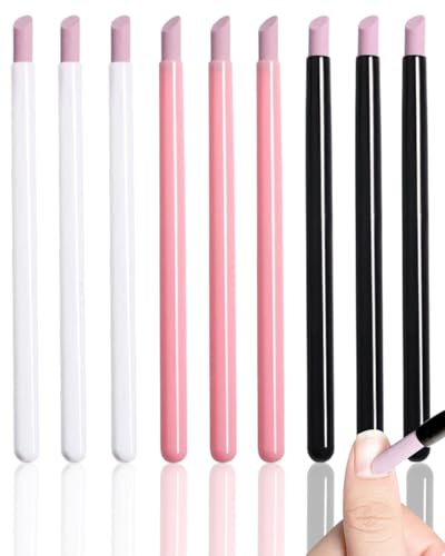 JIPUKE 9 Pcs Pumice Stone Cuticle Sticks, Nail Polish Quartz Pen Pusher Stick, Cuticle Remover Nail Art Manicure Pedicure Tools for Household Beauty Salon Peeling Dead Skin Repairing