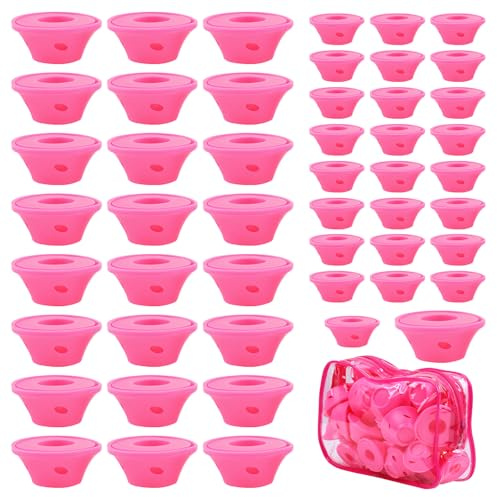 Euablfo 50 Bigodini per Boccoli, Bigodini Morbidi per Dormire, Bigodini Morbidi, 2 Misure (25 Grandi E 25 Piccoli), oer Lo Styling Fai Da Te Dei Capelli (Rosa)