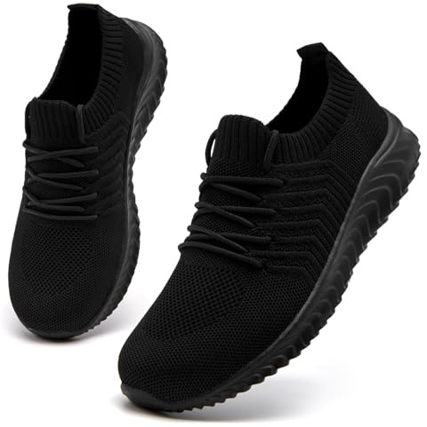Ladies Trainers Women Running Shoes Gym Sneakers Tennis Black Size 5 UK