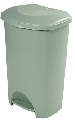 Addis 50L Willow Green Kitchen Pedal Bin | Soft Close Family Waste Bin