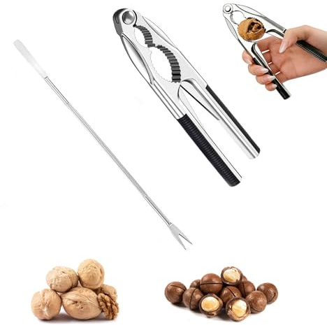 muahmuah Juego de 2 cascanueces de nueces, cascanueces, cascanueces con mango antideslizante, multifuncional, adecuado para pelar nueces, nueces, langostas, etc. (juego de 2 piezas)