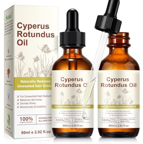 Huile Anti poil visage Femme | Huile Anti repousse poil | Cyperus Rotundus Oil | Huile pour Traitement d'épilation 60ml (2PC, 60ML)