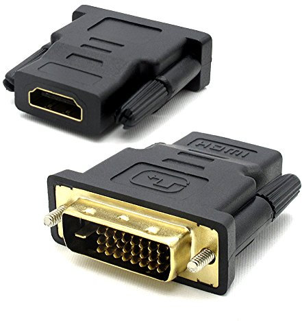 VMOJO HDMI auf DVI Adapter | DVI-D Stecker (24+1) auf HDMI Buchse (19pol) Adapter | HDTV Konverter Adapter bis zu 1080 Full HD Vergoldete Kontakte