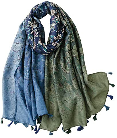 FAIRYGATE Schals & Tücher für Damen Mädchen Paisley Elegantes Accessoire Baumwolle Seiden Schal Halstuch Schulter Tuch oder Umschlagstuch einsetzbar 61007
