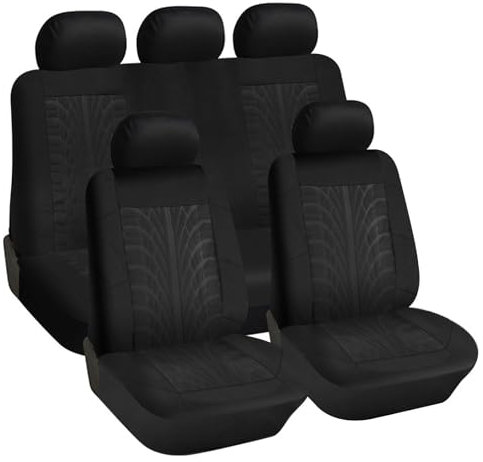 CICMOD Housse de Siege Voiture Universel Housse de Protection Siège Voiture -Ensemble de Housses Siège Avant et Arrière Noir