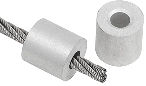 1 Pc-100 Uds., manguitos de prensado de Cable de aluminio con orificio redondo blanco, topes de virola de Cable for Snare, Clip de cuerda de alambre, accesorio de barril de trampa Swage ( Size : M4(20